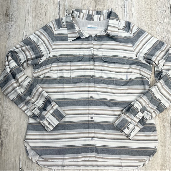 Columbia Ladies Button Down Stripe Long Sleeve Sz XL - Picture 8 of 8
